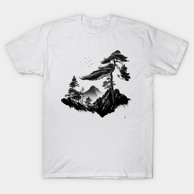 Fountain watercolor T-Shirt by Aura.